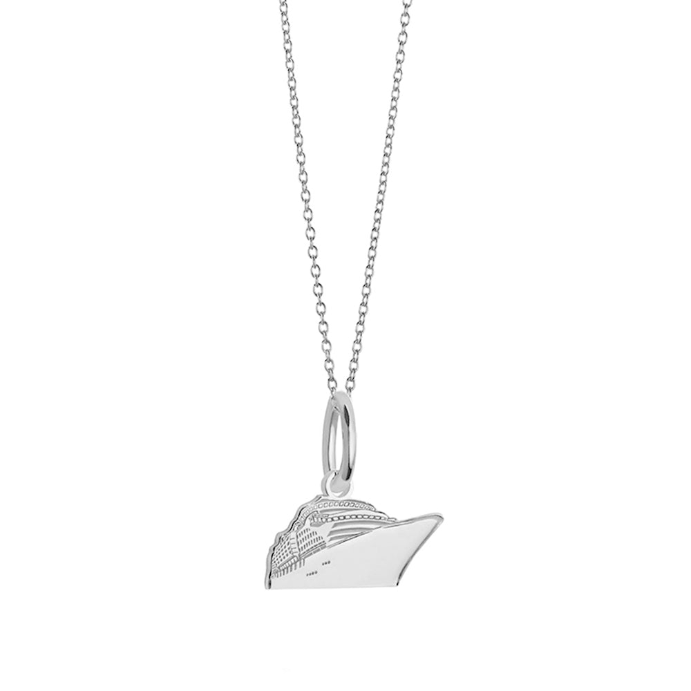 Cruise Ship Charm, Silver Mini