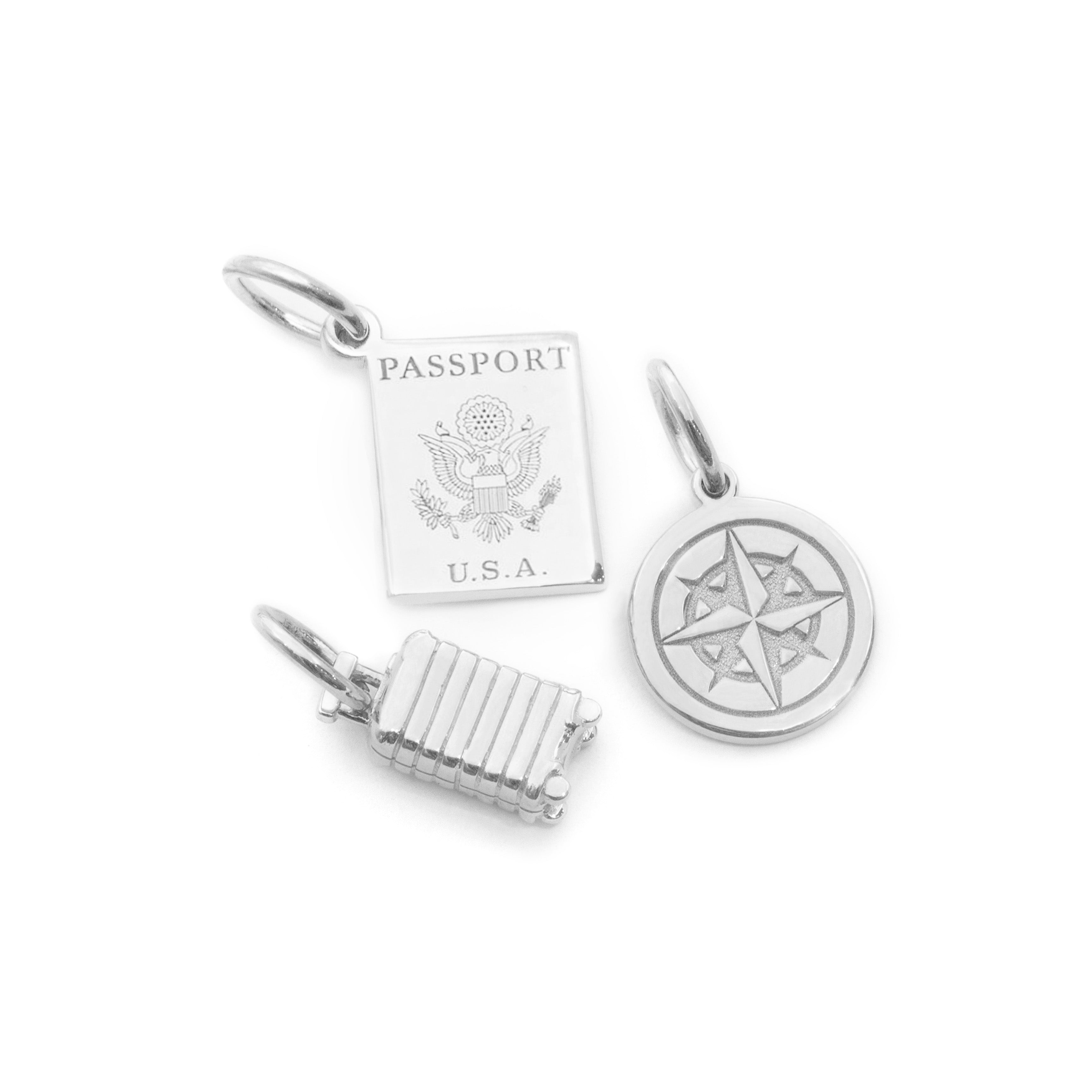 Smart Suitcase Charm, Silver Mini