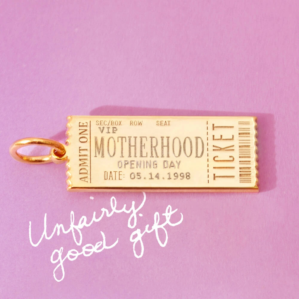 Event Ticket Customizable Charm Solid Gold
