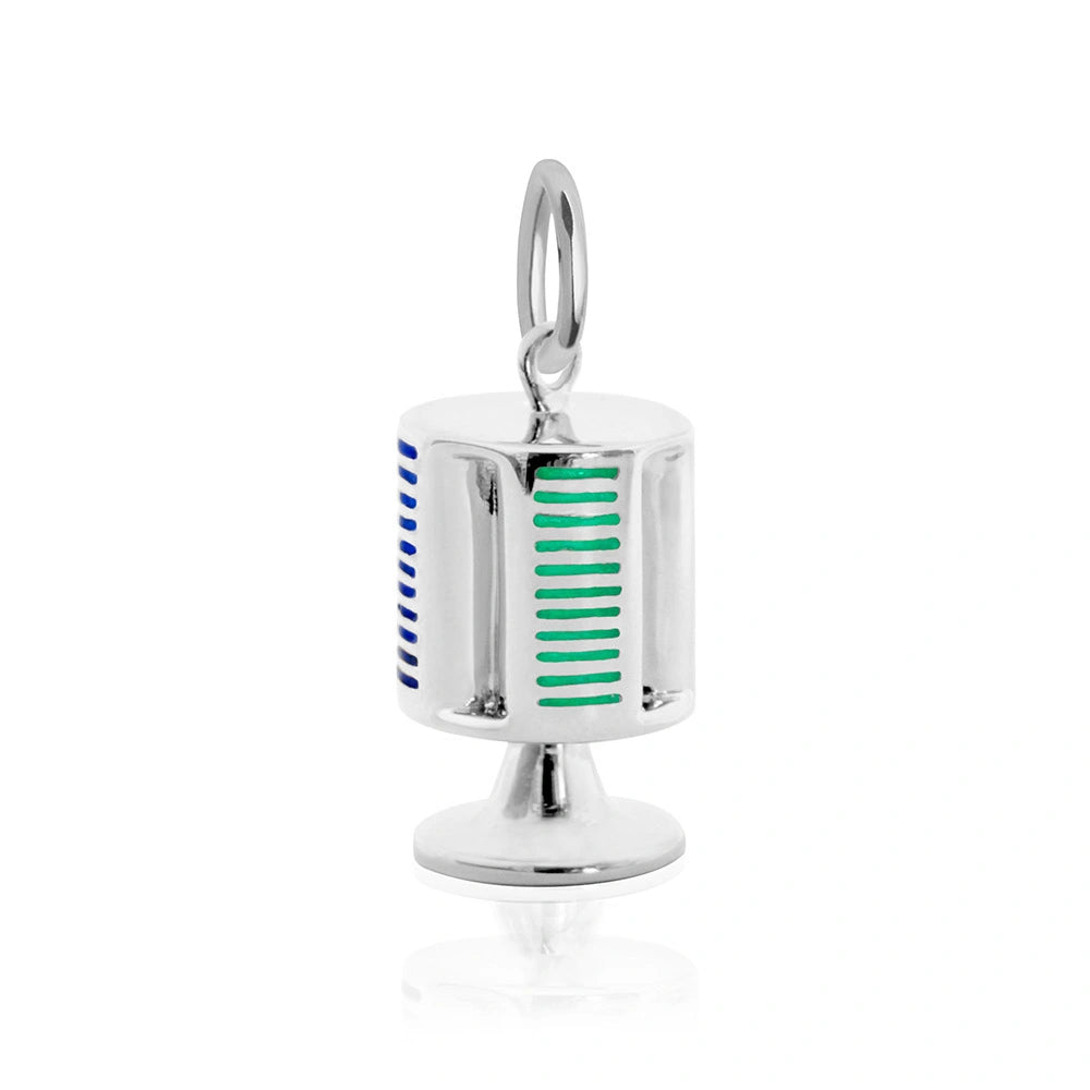 Las Vegas Enamel Poker Chips Charm, Silver