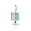 Las Vegas Enamel Poker Chips Charm, Silver