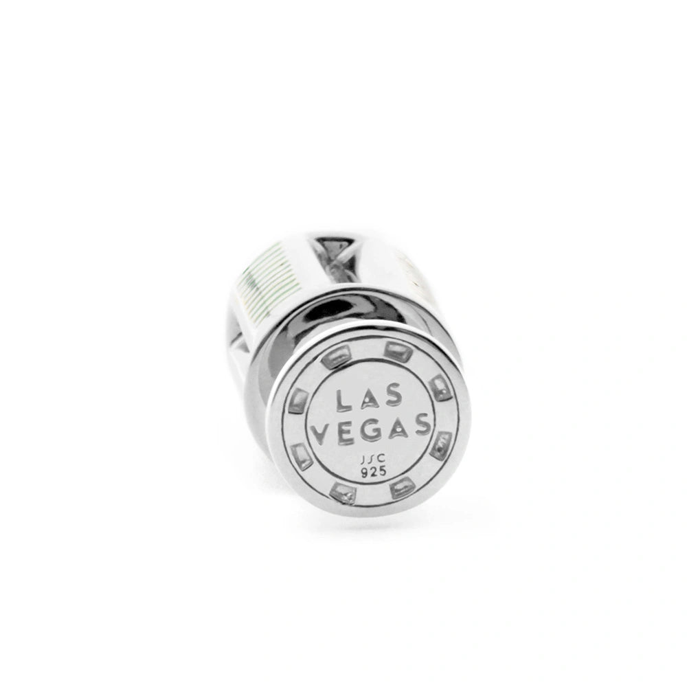 Las Vegas Enamel Poker Chips Charm, Silver