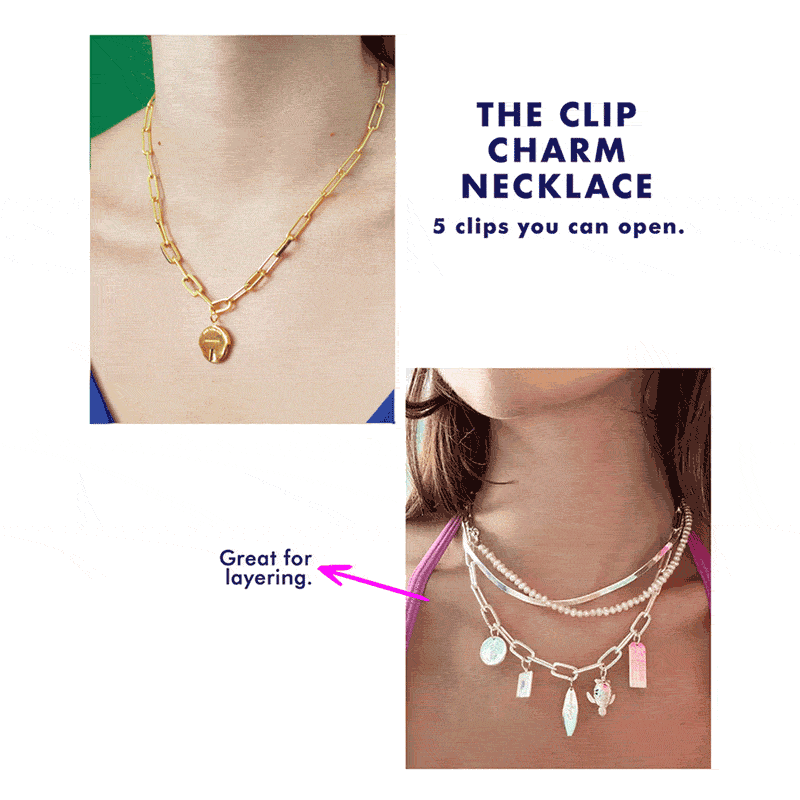 The Clip Charm Necklace, Gold