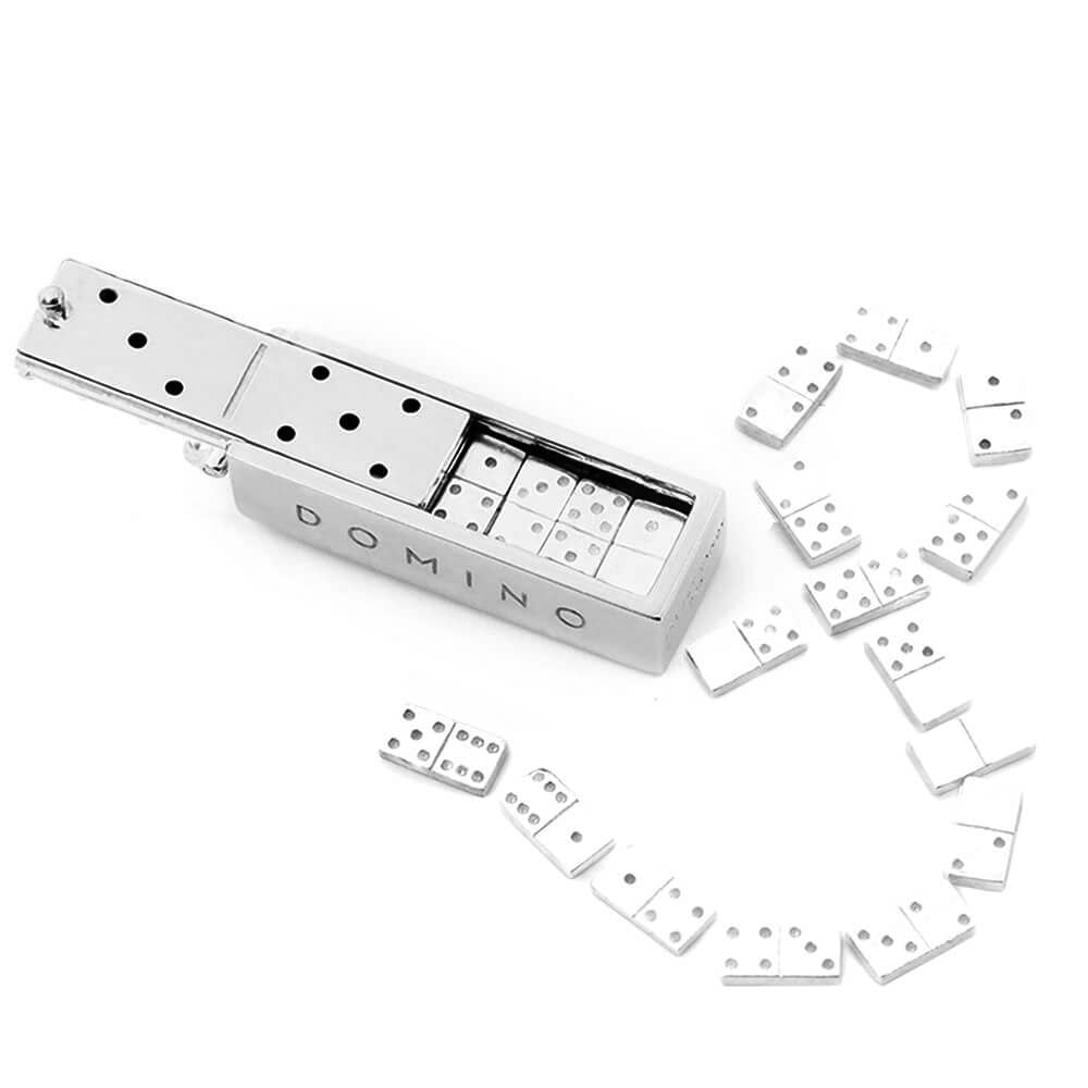 Boutons De Manchette Domino Argenté – Marque Edelmanchet – Neuf Avec étiquettes