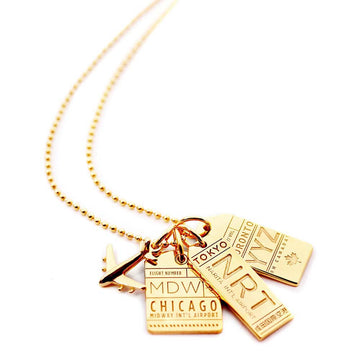 Luggage Tag Charm, Solid Gold