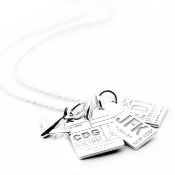 Luggage Tag Charm, Silver