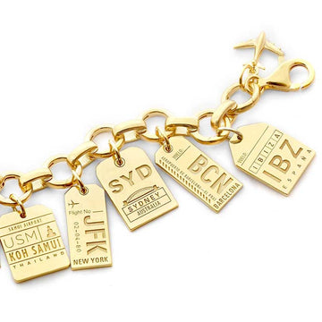 Luggage Tag Charm, Gold