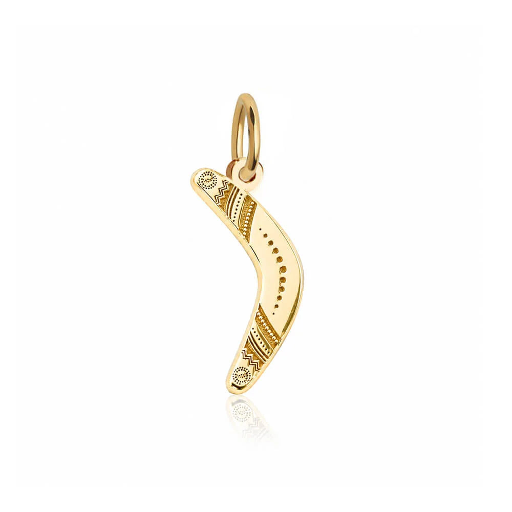 Australia Boomerang Charm, Gold Mini