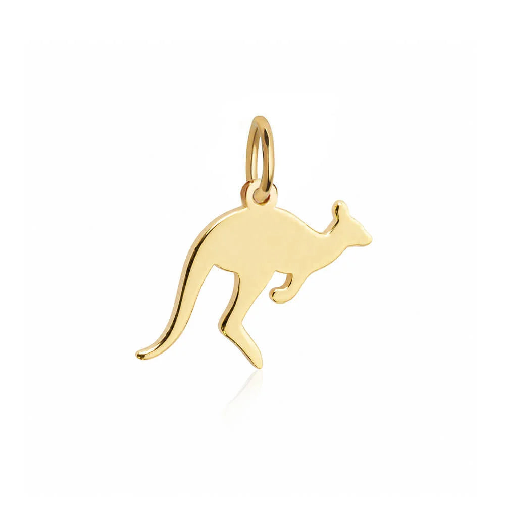 Australia Kangaroo Charm, Gold Mini