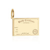 Birth Certificate Customizable Charm, Solid Gold