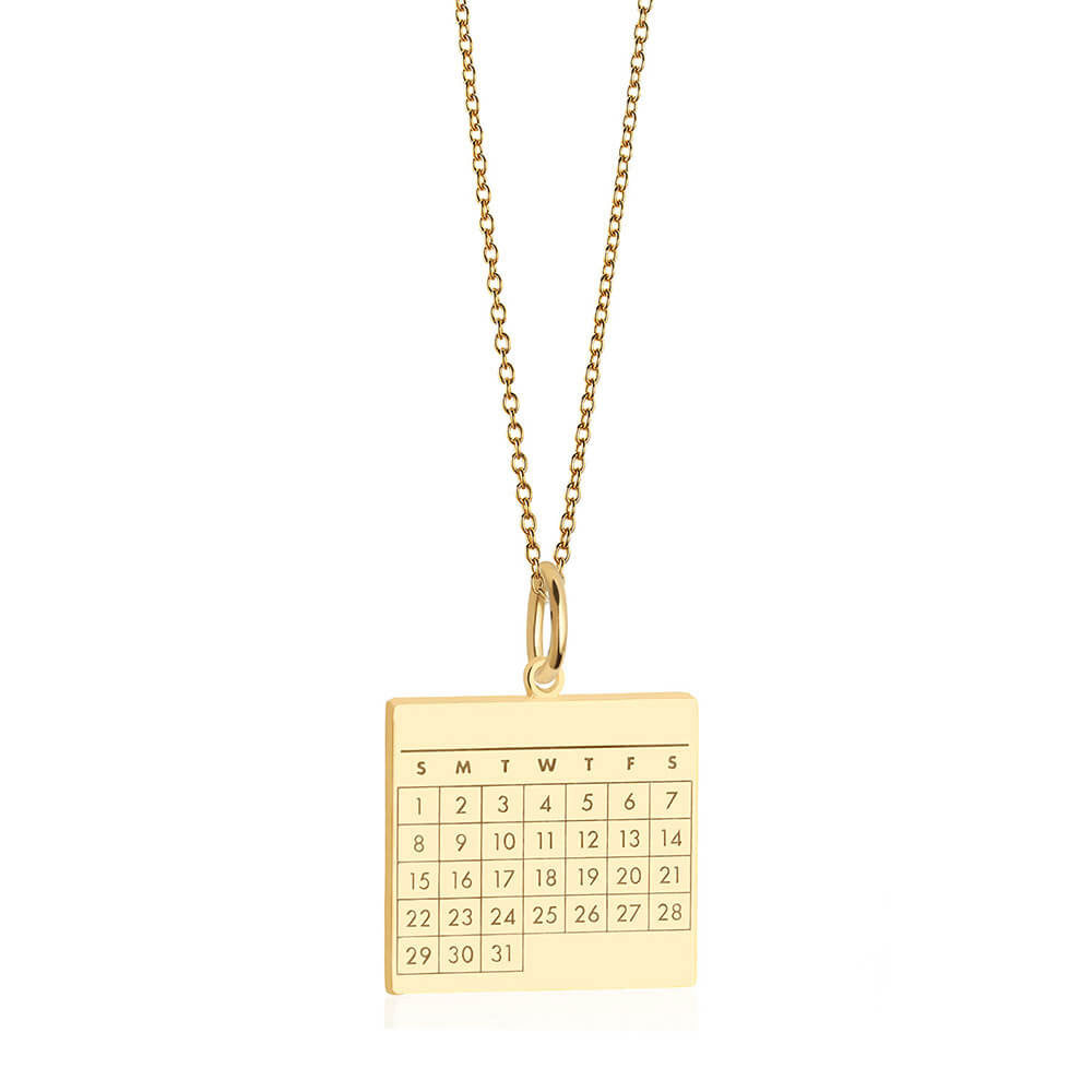 Calendar Customizable Charm, Solid Gold