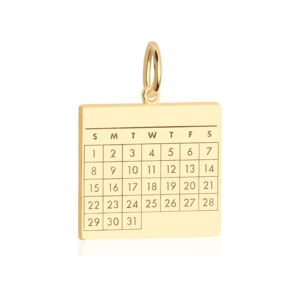 ミント (C061305)K18YG カレンダー ペンダントトップ Calendar Customizable Charm, Gold – JET SET CANDY