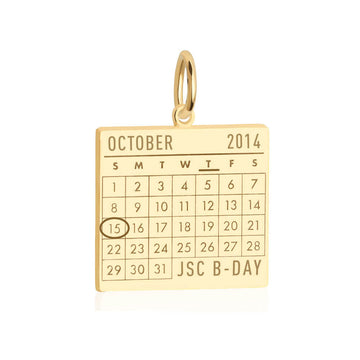 Calendar Customizable Charm, Gold