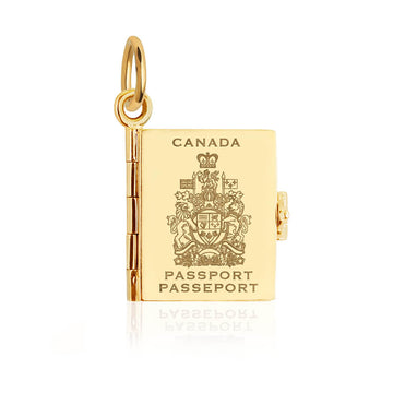 Passport Book Charm Canada Gold