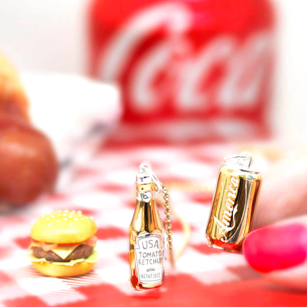 USA Ketchup Charm Solid Gold