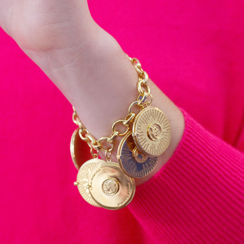 Europe Continent Spinner, Solid Gold Large