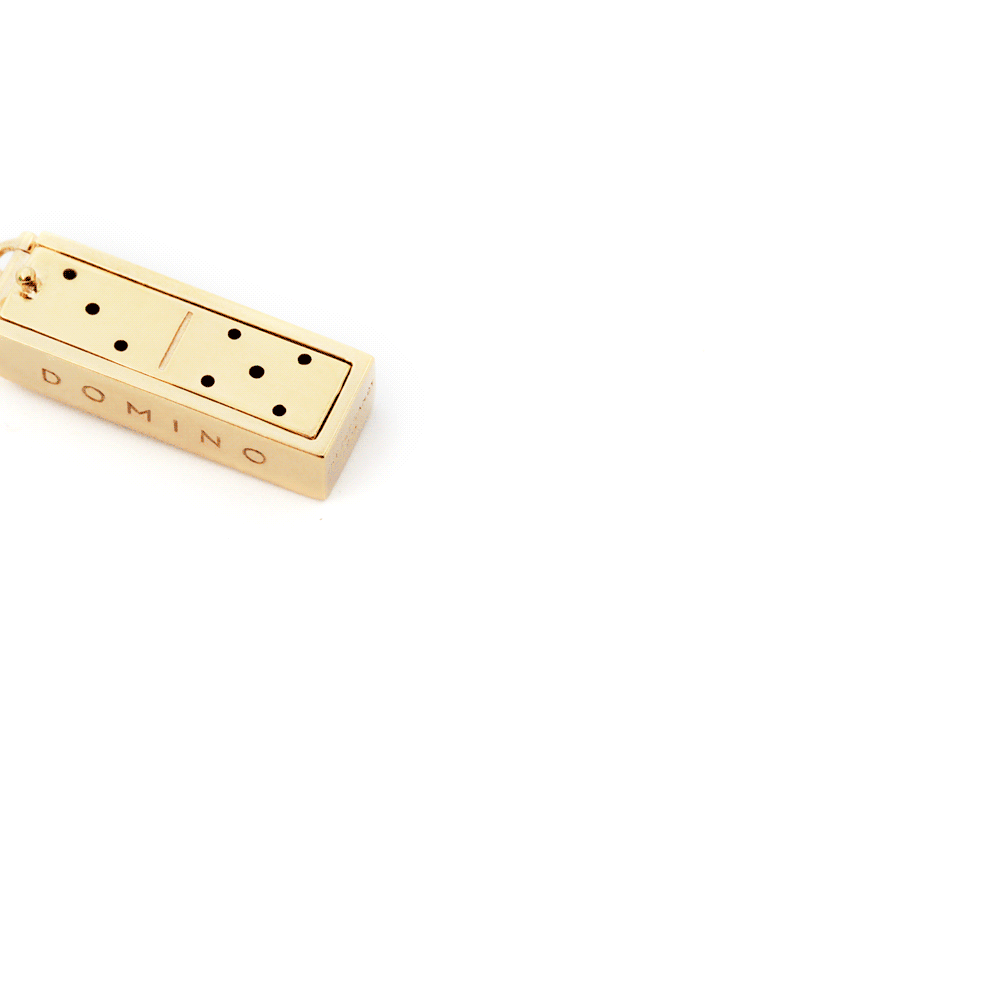 Domino Charm, Gold Two-Tone