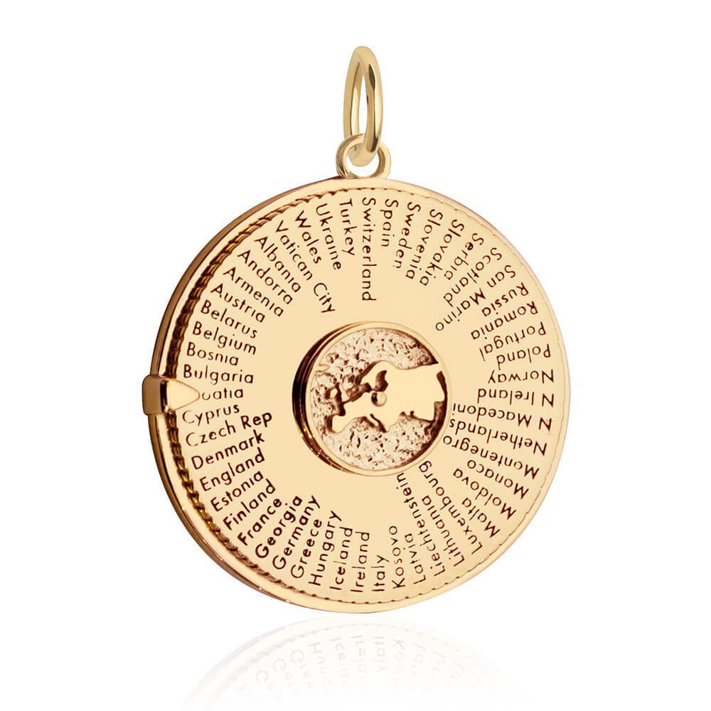 Europe Continent Spinner, Solid Gold Large