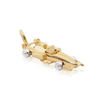 Formula 1 Race Car Charm, Solid Gold