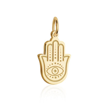 Turkish Hamsa Charm, Solid Gold