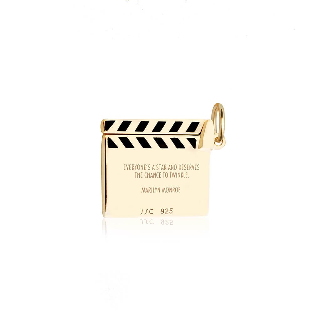 Hollywood Clapboard Charm Gold