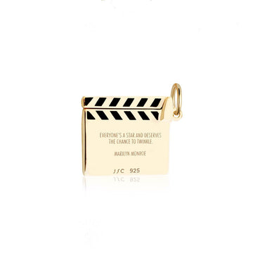 Hollywood Clapboard Charm Solid Gold