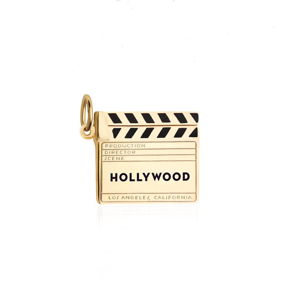 Hollywood Clapboard Charm Solid Gold