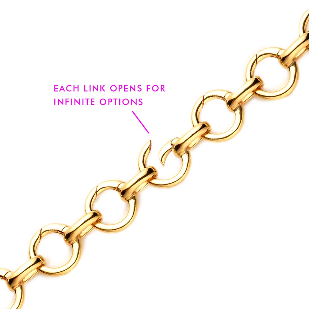 Bracelet Bundle: 5 Solid Gold Luggage Tag Charms