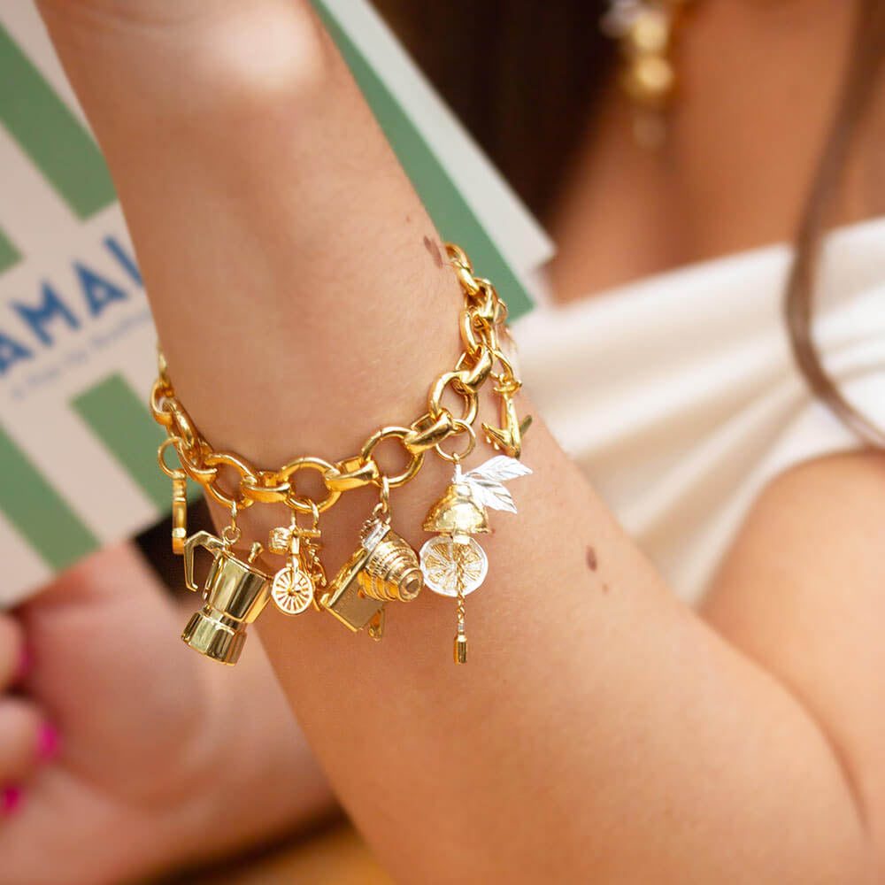 Gold Infinity Link Bracelet for Charms | 14k Solid Gold Bracelet