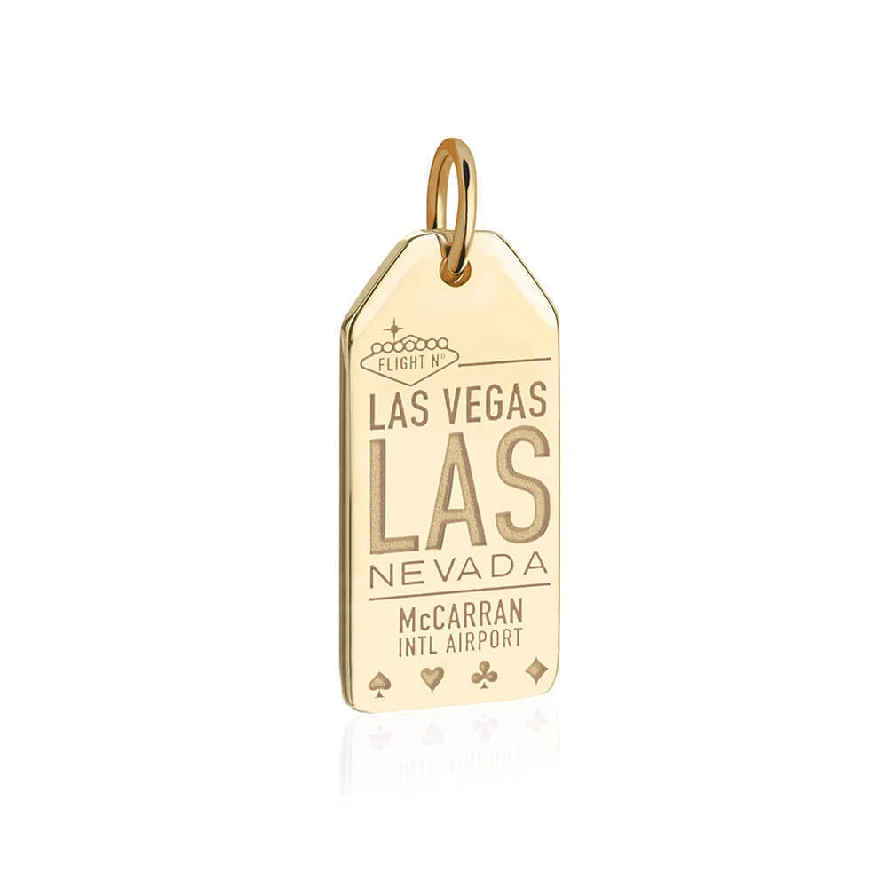 Las Vegas Luggage Tag Charm, Gold