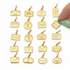 Passport Stamp Charms Mini, Gold