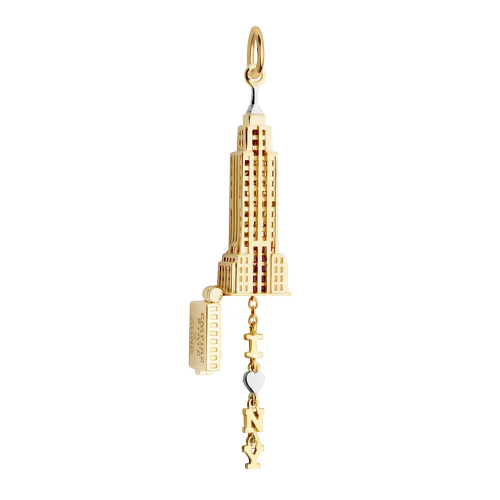 Empire State Building Charm, Solid Gold Two-Tone – JET SET CANDY