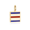 Letter C, Nautical Flag Solid Gold Large Charm