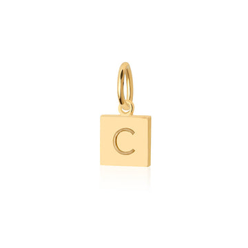 Letter C, Nautical Flag Gold Mini Charm