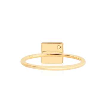 Letter D, Nautical Flag Gold Mini Ring