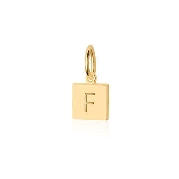 Letter F, Nautical Flag Solid Gold Mini Charm