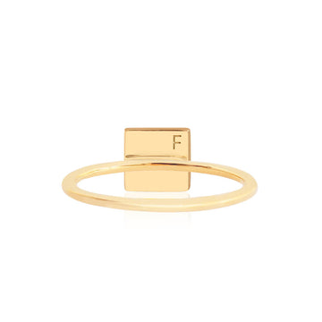 Letter F, Nautical Flag Gold Mini Ring