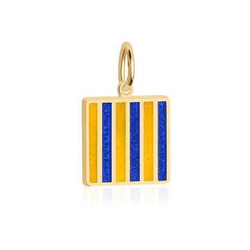 Letter G, Nautical Flag Solid Gold Large Charm