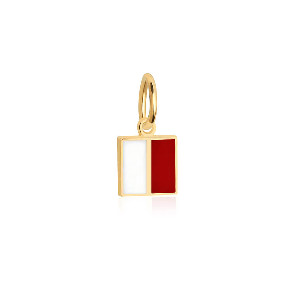 Letter H, Nautical Flag Gold Mini Charm