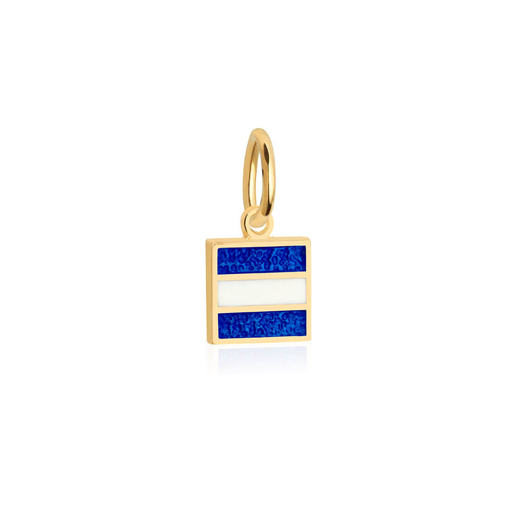 Letter J, Nautical Flag Gold Mini Charm