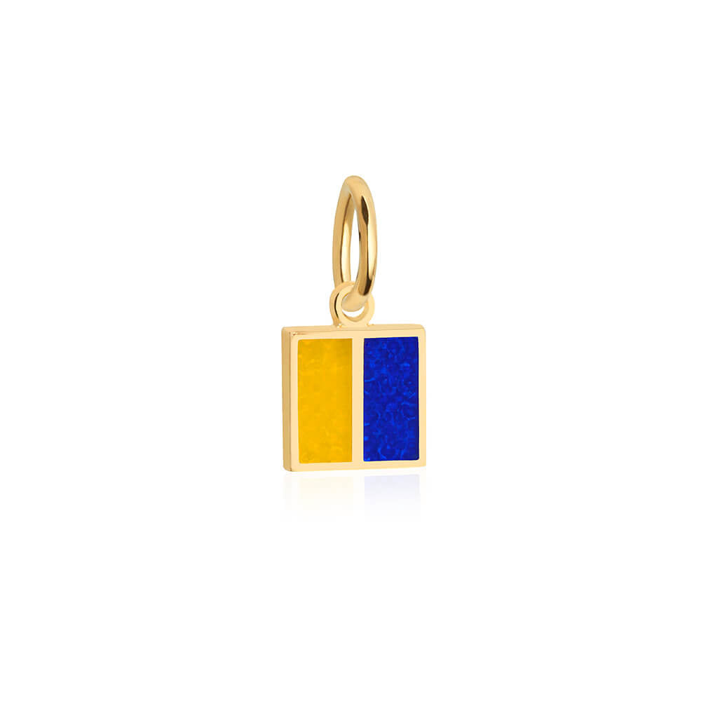 Letter K, Nautical Flag Gold Mini Charm