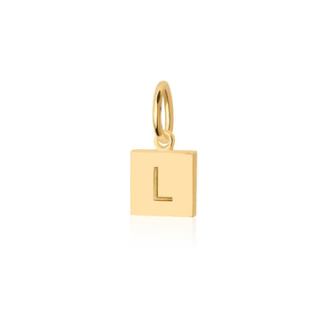 Letter L, Nautical Flag Gold Mini Charm