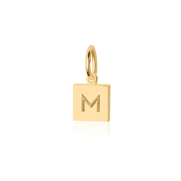 Letter M, Nautical Flag Solid Gold Mini Charm