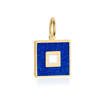 Letter P, Nautical Flag Solid Gold Large Charm