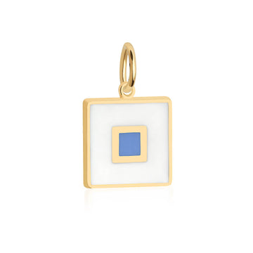 Letter S, Nautical Flag Gold Large Charm