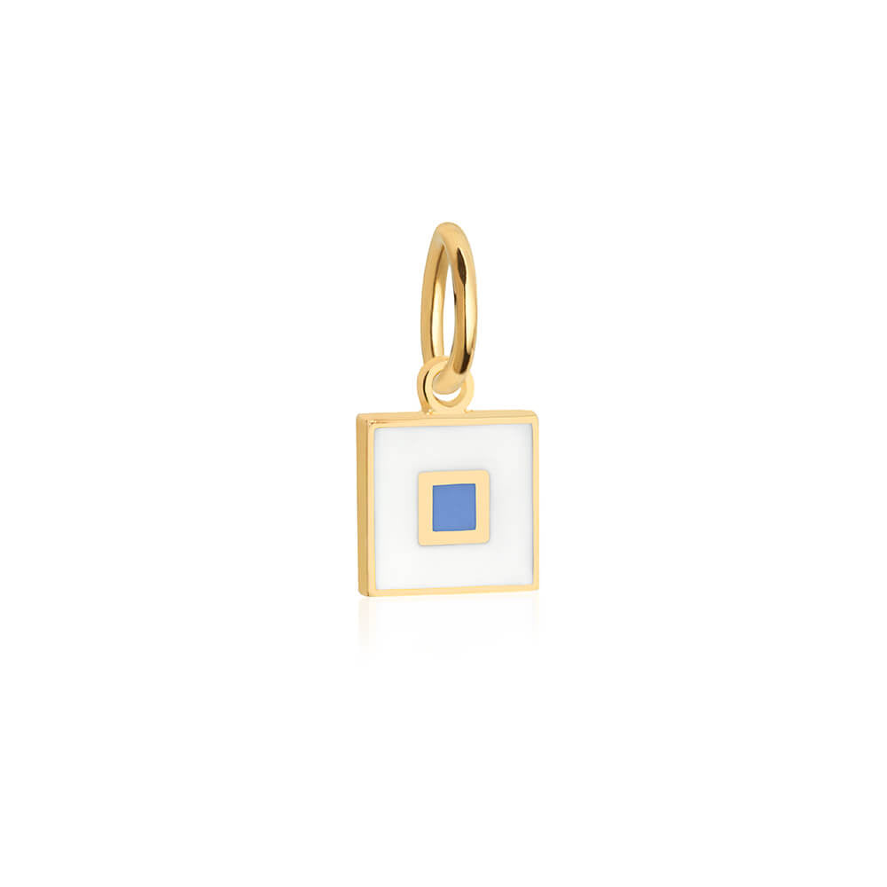 Letter S, Nautical Flag Gold Mini Charm