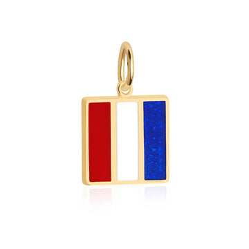 Letter T, Nautical Flag Solid Gold Large Charm