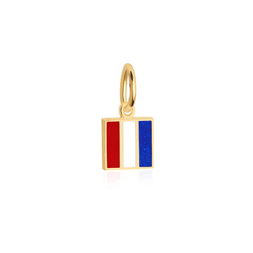 Letter T, Nautical Flag Solid Gold Mini Charm
