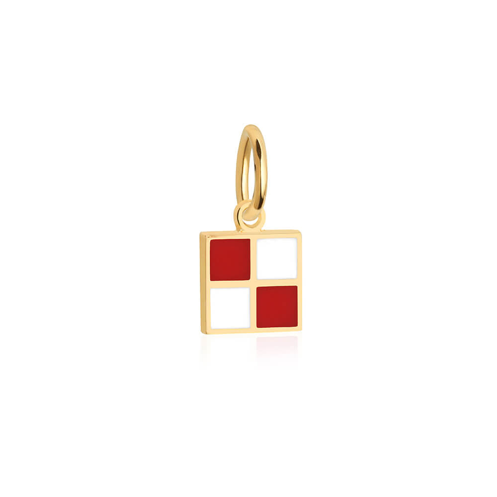 Letter U, Nautical Flag Gold Mini Charm