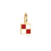 Letter U, Nautical Flag Solid Gold Mini Charm